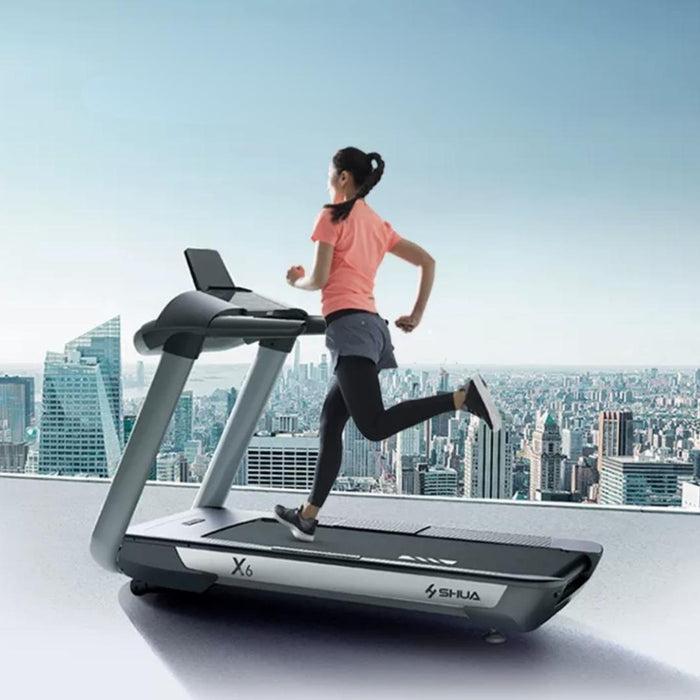 X6 Light Commercial Treadmill - Muscle D Fitness - LED Console - Cup Holder - Sweatfully