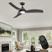 52" Industrial DC Motor Downrod Mount Reversible Ceiling Fan with LED Lighting and Remote Control - Sweatfully