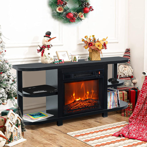 Decorative Modern 48" TV Stand with 18" Insert Electric Fireplace - Sweatfully