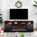 Modern 68" LED TV Stand with 36" Insert Opening Electric Fireplace for Living Room in Black or White - Sweatfully