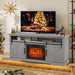 68" Farmhouse TV Stand with 23" Insert Opening Electric Fireplace - Sweatfully