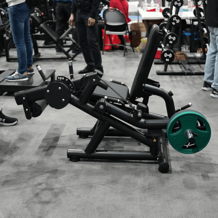 Pro Strength Leg Extension / Prone Leg Curl Combo - Muscle D Fitness - Plate Loaded Quad & Hamstring Machine - Sweatfully