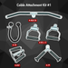 Base Cable Attachment Kit - Cable attachment kit #1 - Muscle D Fitness - Triceps Rope, Lat Bar, Triceps Press-Down, Single Handles - Sweatfully