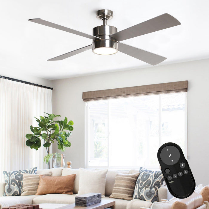 52" Bucholz Industrial Ceiling Fan with Dimmable LED Light - Sweatfully
