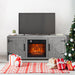 58" Farmhouse TV Stand with 18" Insert Electric Fireplace for Living Room - Sweatfully