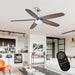 52" Dicken Farmhouse Downrod Mount Reversible Ceiling Fan with Lighting and Remote Control - Sweatfully