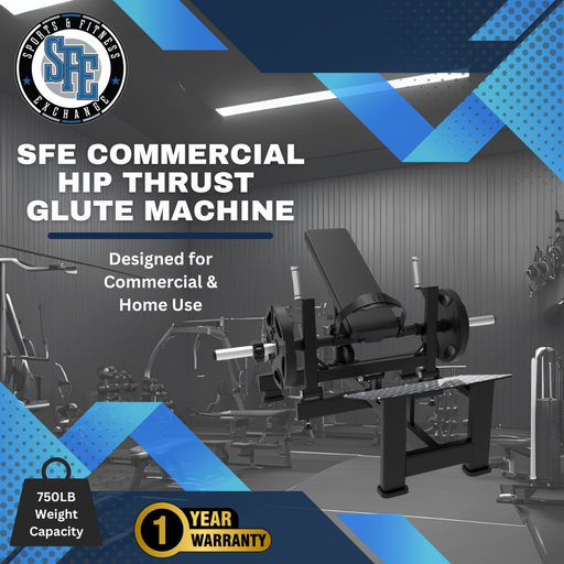 SFE Commercial Plate Loaded Hip Thrust Glute Machine (New) - Sweatfully