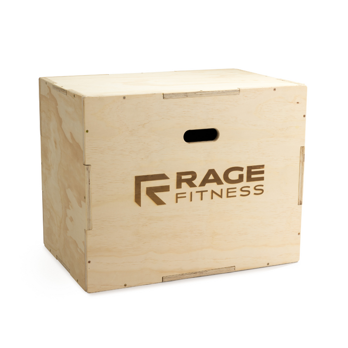 3-in-1 Wood Plyo Cube – Adjustable 20/24/30" Plyometric Box for Jumps, Step-Ups, and Strength Training – Heavy-Duty Poplar & Eucalyptus Construction – Flat Pack with Easy Assembly - Sweatfully