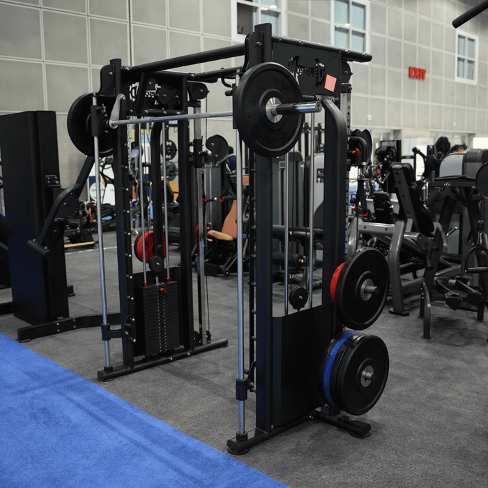Megatron Dual Adjustable Pulley / Smith Combo - Muscle D Fitness - Selectorized Weight Adjustment - Functional Pull-Up Bar - Dual Station - Sweatfully