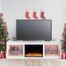 Modern 66" LED TV Stand with 23" Electric Fireplace for Living Room - Sweatfully