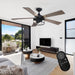 52" Windmill Industrial Downrod Mount Reversible Ceiling Fan with Lighting and Remote Control - Sweatfully