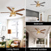 52" Lucknow Industrial Black Reversible Ceiling Fan with Lighting and Remote Control - Sweatfully