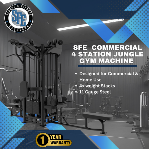SFE Commercial 4 Station Jungle Gym Machine with (4) Weight Stacks (New) - Sweatfully