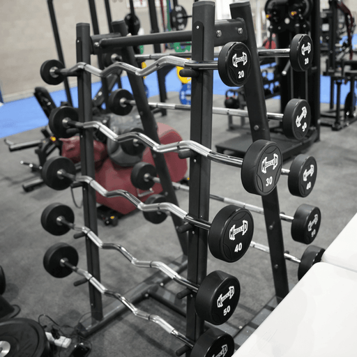 Pro Urethane Barbell Set(Straight or Curl) - 20 to 110 lbs (Barbell Set Only) - Muscle D Fitness - Premium Quality Urethane Barbell Set - Sweatfully