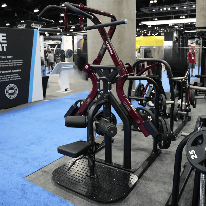 Pro Strength Rotary Lat Pull-Down - Muscle D Fitness - Premium - Adjustable - Plate Loaded - Lat Training - Sweatfully