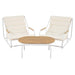 Outdoor Chaise Lounge Chairs Set of 3 with Acacia Side Table, Pool Lounge Chairs for Lawn, Deck, Beach - Sweatfully