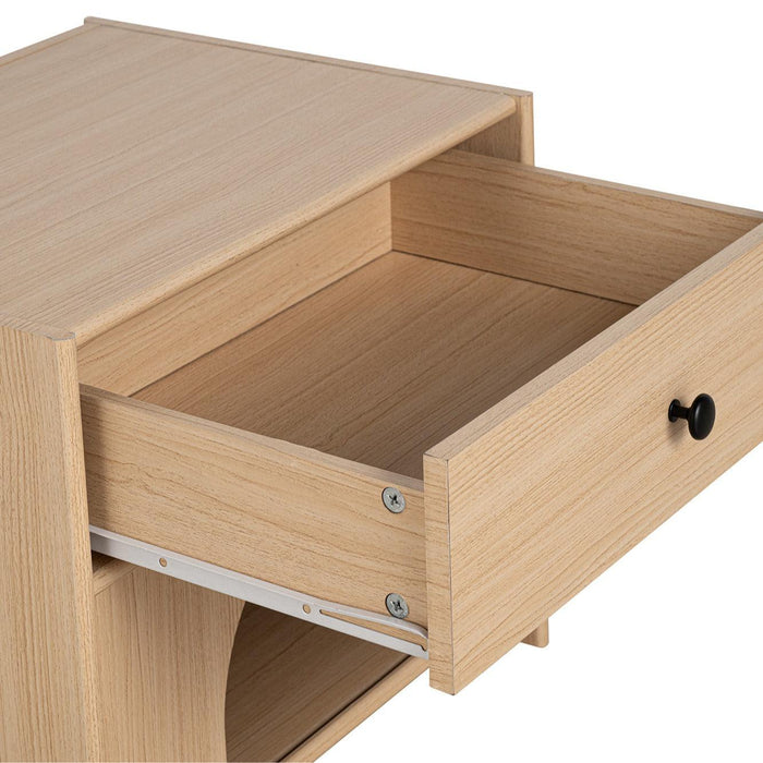 Travis Modern Natural 22-inch Side Table with Pet-Friendly Nook - Sweatfully