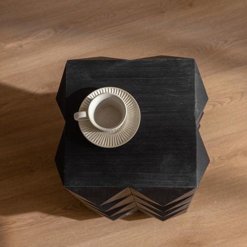 24" Height Three-dimensional Embossed Pattern Design Retro Coffee Table MDF Retro Furniture - Sweatfully