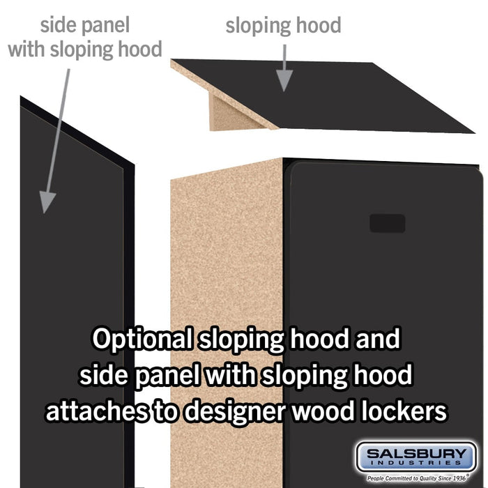 Salsbury 18" Wide Triple Tier Designer Wood Locker - 1 Wide - 6 Feet High - 21 Inches Deep - Black - Silver Electronic Locks - Sweatfully