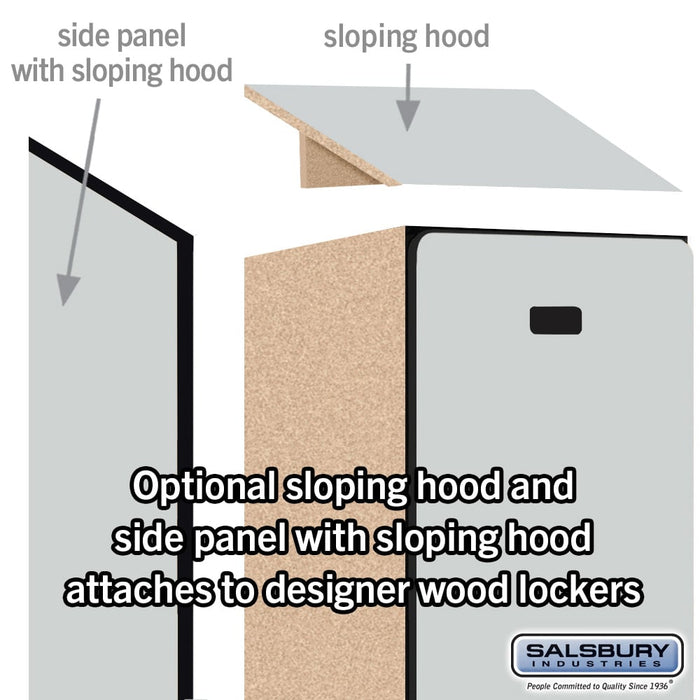 Salsbury 18" Wide Double Tier Designer Wood Locker - 1 Wide - 6 Feet High - 24 Inches Deep - Gray - Silver Electronic Locks - Sweatfully