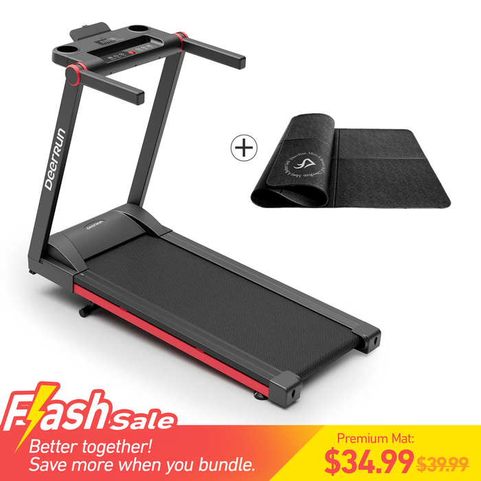 DeerRun A1 Pro Move+  6% Incline Foldable Treadmill——2025 Upgraded Chip & NFC Support | 350Lbs, 10mph Black - Sweatfully