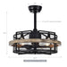 20" Industrial Downrod Mount Fandelier Ceiling Fan with Lighting and Remote Control - Sweatfully