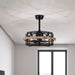 20" Industrial Downrod Mount Fandelier Ceiling Fan with Lighting and Remote Control - Sweatfully