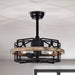 20" Industrial Downrod Mount Fandelier Ceiling Fan with Lighting and Remote Control - Sweatfully