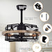 20" Industrial Downrod Mount Fandelier Ceiling Fan with Lighting and Remote Control - Sweatfully
