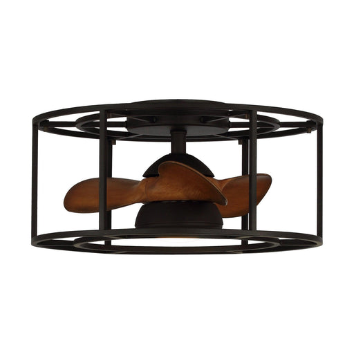 20" Kanpur Industrial Flush Mount Reversible Ceiling Fan with LED Lighting and Remote Control - Sweatfully