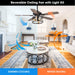 52" Wisner Industrial Downrod Mount Reversible Ceiling Fan with Lighting and Remote Control - Sweatfully