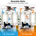 48" Antwerp Farmhouse Flush Mount Reversible Ceiling Fan with Lighting and Remote Control - Sweatfully