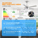 52" Vendome Industrial DC Motor Downrod Mount Reversible Ceiling Fan with Lighting and Remote Control - Sweatfully