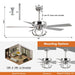 52" Zelda Modern DC Motor Downrod Mount Reversible Ceiling Fan with Lighting and Remote Control - Sweatfully
