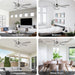 52" Zelda Modern DC Motor Downrod Mount Reversible Ceiling Fan with Lighting and Remote Control - Sweatfully