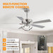 52" Zelda Modern DC Motor Downrod Mount Reversible Ceiling Fan with Lighting and Remote Control - Sweatfully