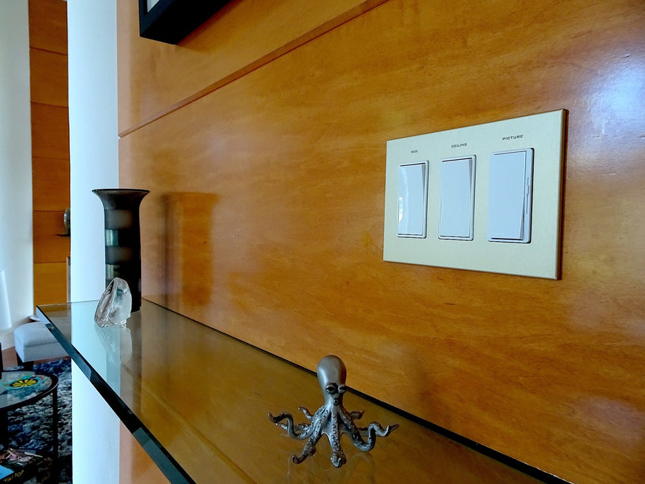 CleanPlate Wall Plate in Midcentury Gold for Rocker Switches - Sweatfully