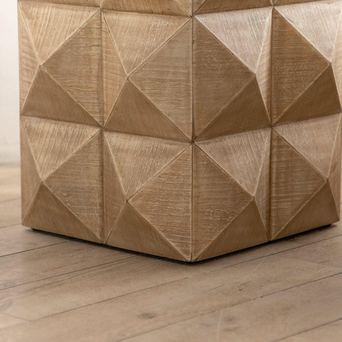 24" Height Three-dimensional Embossed Pattern Design Retro Coffee Table MDF Retro Furniture - Sweatfully