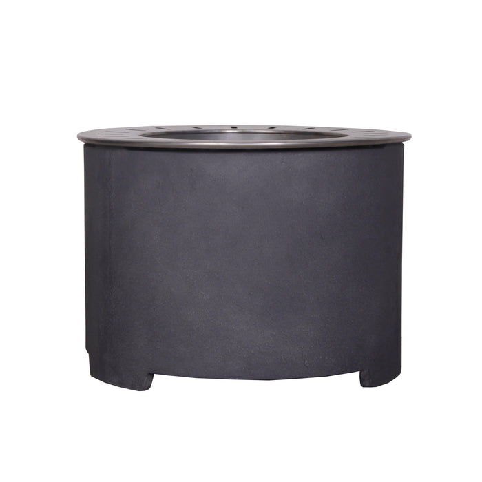 Dark Grey Faux Concrete Texture Smokeless Firepit with Wood Pellet/Twig/Wood as The Fuel for Garden & Outdoor - Sweatfully