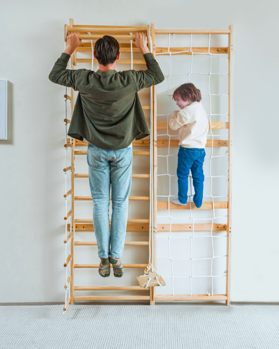 Neem Swedish Wall Ladder & Indoor Wooden Climber for Kids – Home Gym Playset - Sweatfully