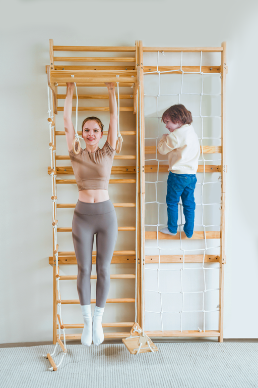 Neem Swedish Wall Ladder & Indoor Wooden Climber for Kids – Home Gym Playset - Sweatfully