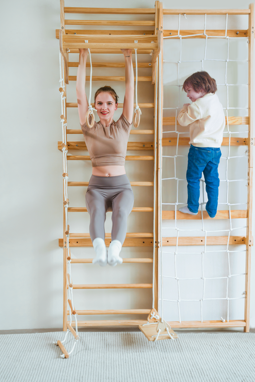 Neem Swedish Wall Ladder & Indoor Wooden Climber for Kids – Home Gym Playset - Sweatfully