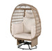 Outdoor Swivel Chair with Cushions, Rattan Egg Patio Chair with Rocking Function for Balcony, Poolside and Garden - Sweatfully