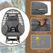Outdoor Swivel Chair with Cushions, Rattan Egg Patio Chair with Rocking Function for Balcony, Poolside and Garden - Sweatfully