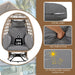 Outdoor Swivel Chair with Cushions, Rattan Egg Patio Chair with Rocking Function for Balcony, Poolside and Garden - Sweatfully
