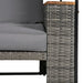 2-Piece Outdoor Rattan Daybed with Bench Lounge Roof Set and Cushions for Poolside, Backyard and Garden - Sweatfully