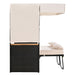2-Piece Outdoor Rattan Daybed with Bench Lounge Roof Set and Cushions for Poolside, Backyard and Garden - Sweatfully