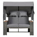 2-Piece Outdoor Rattan Daybed with Bench Lounge Roof Set and Cushions for Poolside, Backyard and Garden - Sweatfully