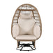 Outdoor Swivel Chair with Cushions, Rattan Egg Patio Chair with Rocking Function for Balcony, Poolside and Garden - Sweatfully