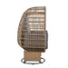 Outdoor Swivel Chair with Cushions, Rattan Egg Patio Chair with Rocking Function for Balcony, Poolside and Garden - Sweatfully